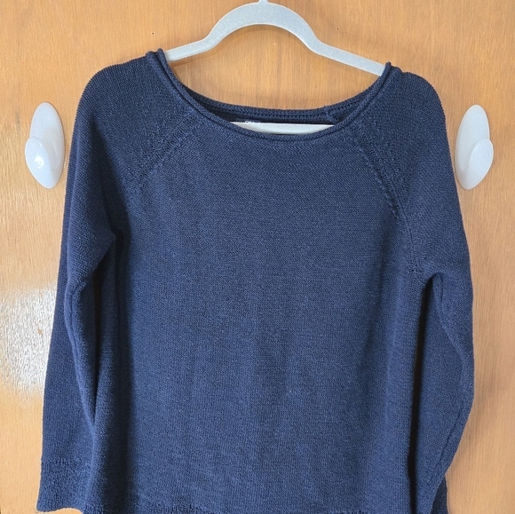 Chaps Navy Blue Scoop Neck Sweater with Raglan Sleeves Size L. - Picture 1 of 4
